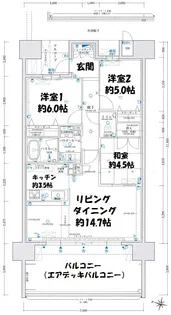 プレミスト豊崎【9階】の間取り
