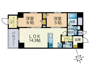 Odaki Bldg OTEMON【9階】の間取り