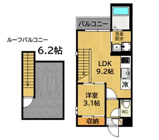 GRANDTIC La Luna【2階】の間取り