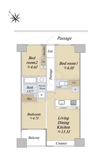 グラン・アルベーラ横濱・関内【11階】の間取り
