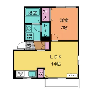 ヴューテラス湊【2階】の間取り