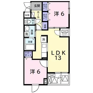 つばさガーデン奈良輪【2階】の間取り