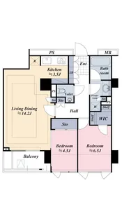 センチュリーフォレスト4号棟【7階】の間取り