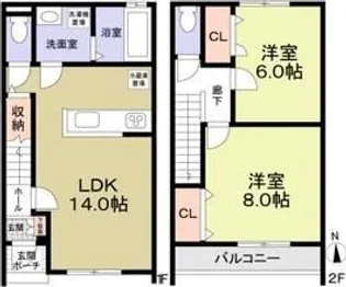 J Wing East/Westの間取り