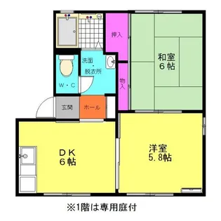 ハーモニー柳【1階】の間取り
