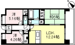 ガーデンヒルズ白鳥【4階】の間取り