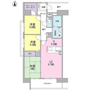 アーバンドエル庄内通【4階】の間取り