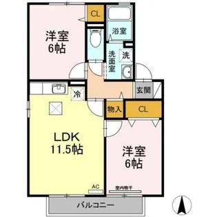 クラウディア C棟【1階】の間取り