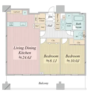 レジディア西麻布【10階】の間取り