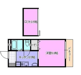 ハイツパシフィック 206【2階】の間取り