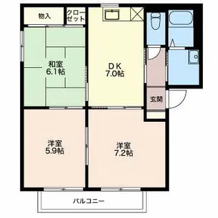 フェリックスシュタット A【1階】の間取り