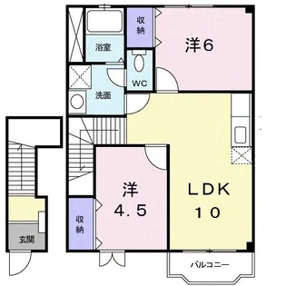 シャン・ド・フルール【2階】の間取り