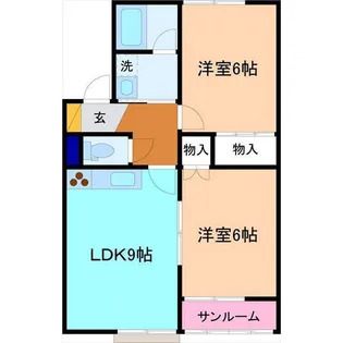 ハイツフローラII【2階】の間取り