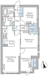 COMPOSITE新宿三丁目【5階】の間取り