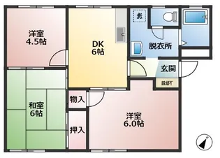 サンライズハイツ【1階】の間取り