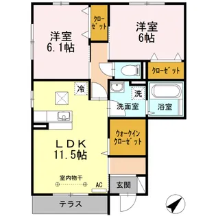 コンフォルトカーサ【1階】の間取り