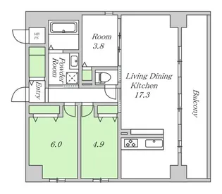 ParkHill s 安堂寺町【9階】の間取り