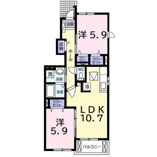 ル・ソレイユ【1階】の間取り