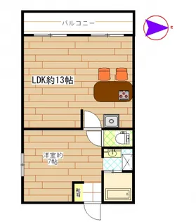 エスカイヤ中居 409号室【4階】の間取り