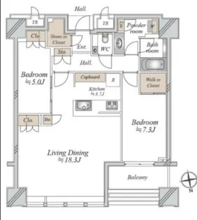 白金ザ・スカイ【22階】の間取り