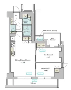Brillia ist 池尻大橋 ブリリアイスト池尻大橋【7階】の間取り