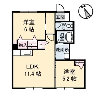 ヴェルデメゾンさだいわ C【1階】の間取り