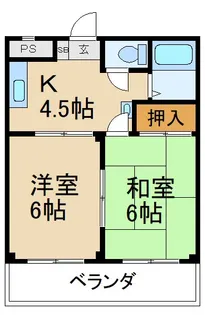 三熊ハイツ渚7号【1階】の間取り