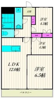 アンジュ荻野【3階】の間取り