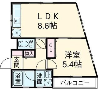 メルベイユ石井III【1階】の間取り