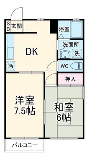 サンハイツミノル【2階】の間取り