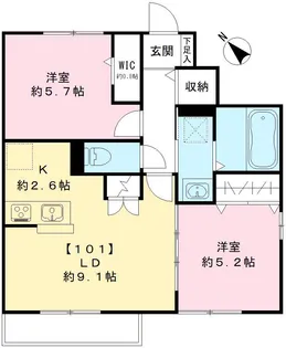 ハウスパルD棟【1階】の間取り