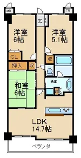 エステムコート香里園【2階】の間取り