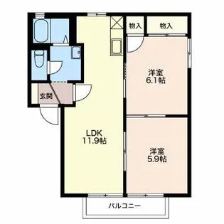 サウスウェーブ11番館【2階】の間取り