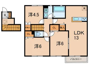 Bell Lead 魚住【2階】の間取り