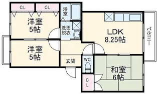 マンション庭井【1階】の間取り