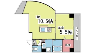 パルティール六甲【6階】の間取り
