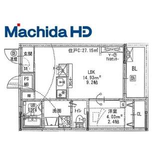 エヌエムキャトフヴァンキャトルズ【1階】の間取り