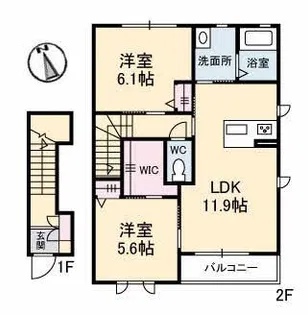 メゾン築山 D棟【2階】の間取り
