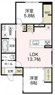 ピリナ日吉【1階】の間取り
