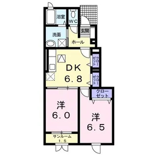 グリーン ハーモニーB【1階】の間取り