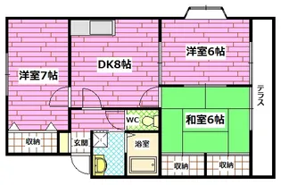 グランデュール横山 B棟【1階】の間取り