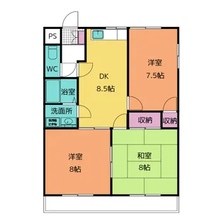 リバーサイド【1階】の間取り