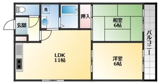 タウンコート鎮西【2階】の間取り