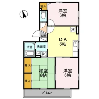 セゾン高取北弐番館【2階】の間取り
