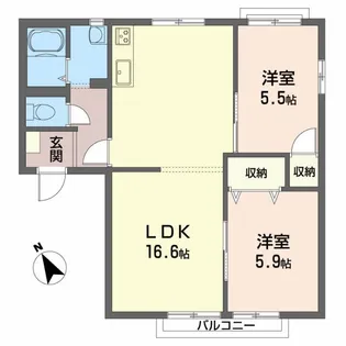 パルデメール【2階】の間取り