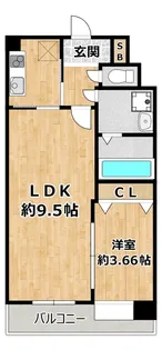 1LDKの間取り画像