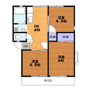 ジュネスカスヤB【1階】の間取り