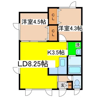 BRIGHTON(ブライトン)【2階】の間取り