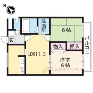 ウエストヴィレッジ【1階】の間取り
