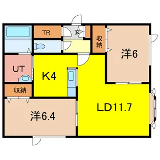 ノヴェル花咲B【2階】の間取り